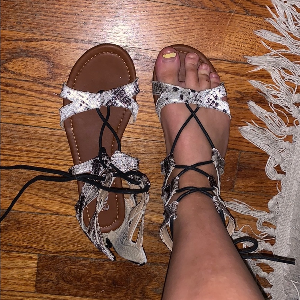Snake skin sandals